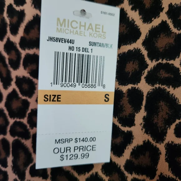 Michael Kors Leopard Print Long Sleeve Dress - Picture 6 of 10